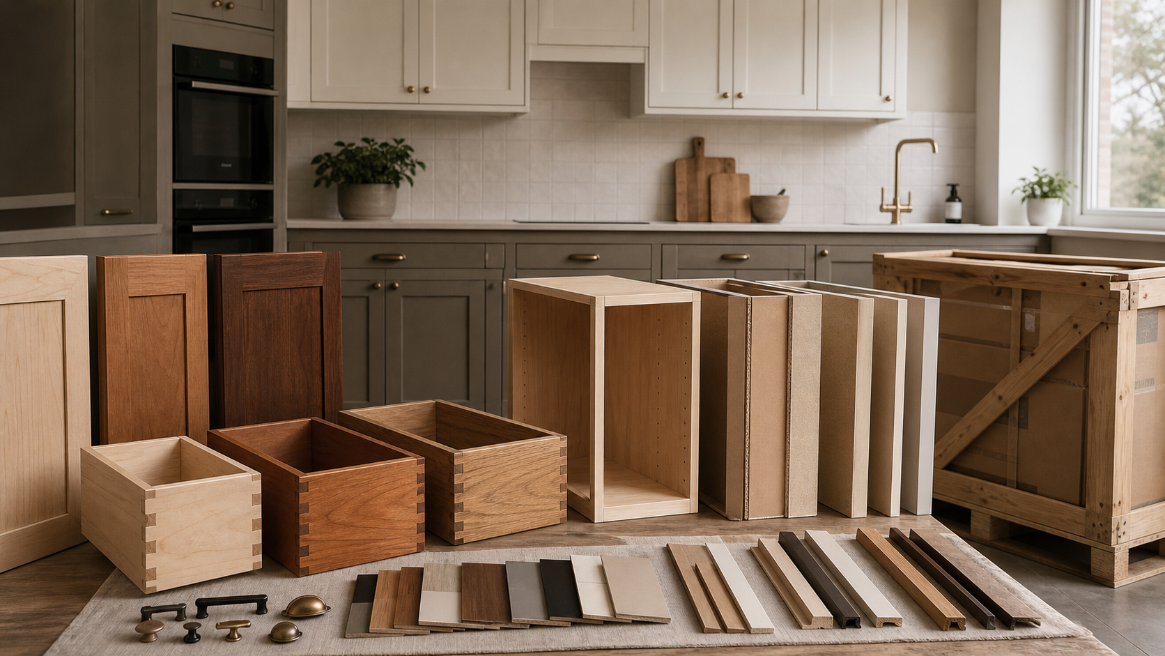 Solid wood kitchen cabinet construction compared with fitted cabinet options