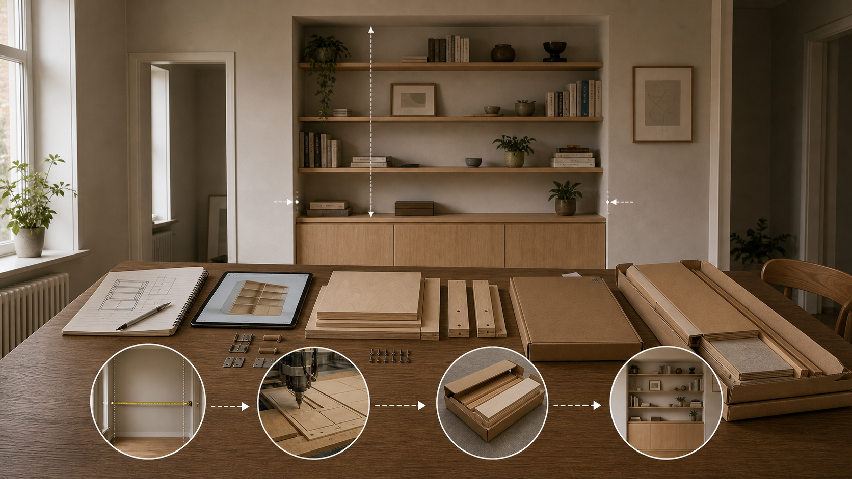Editorial furniture-planning image for bespoke furniture near me