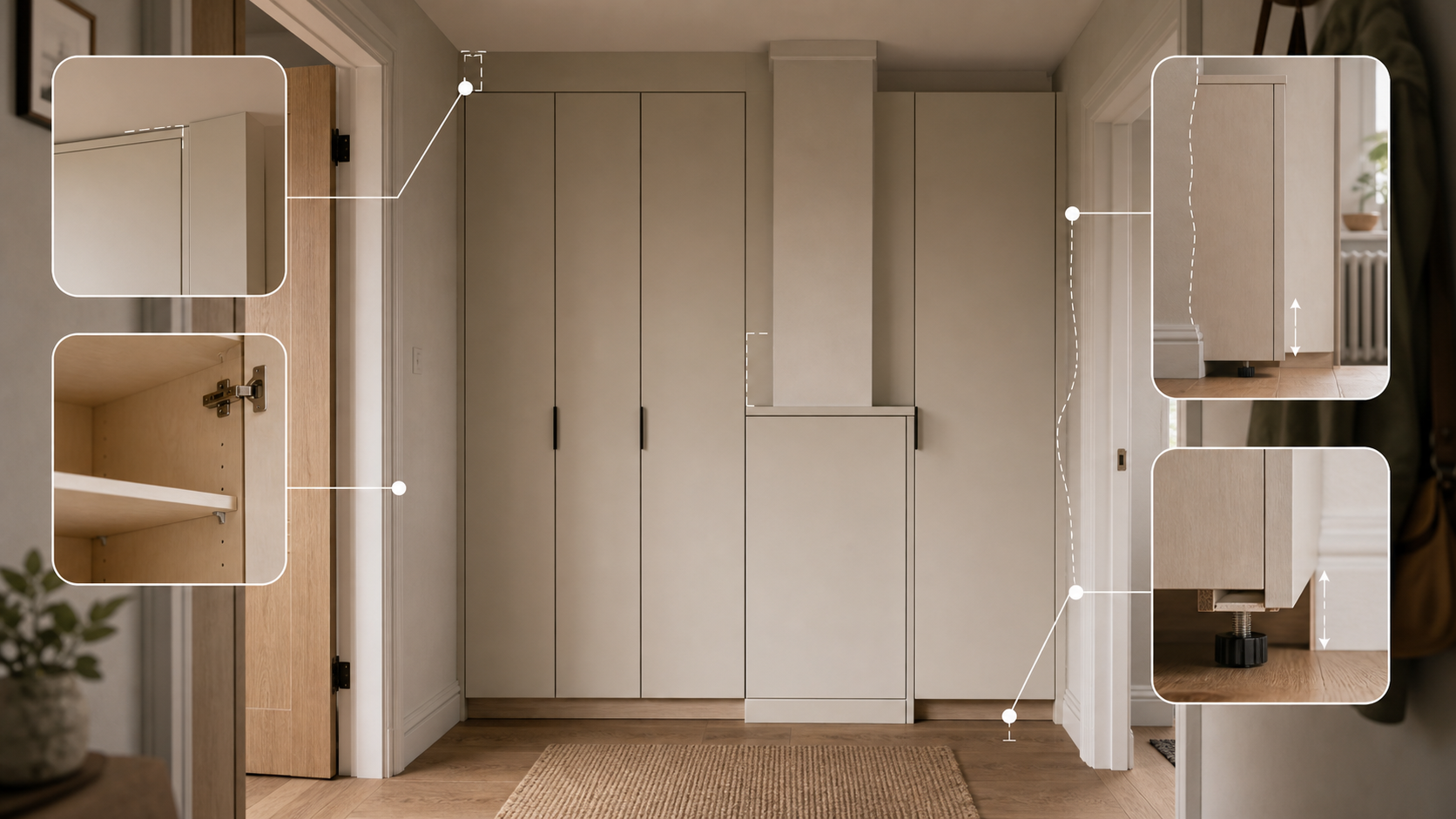 Editorial furniture-planning image for custom made cupboards