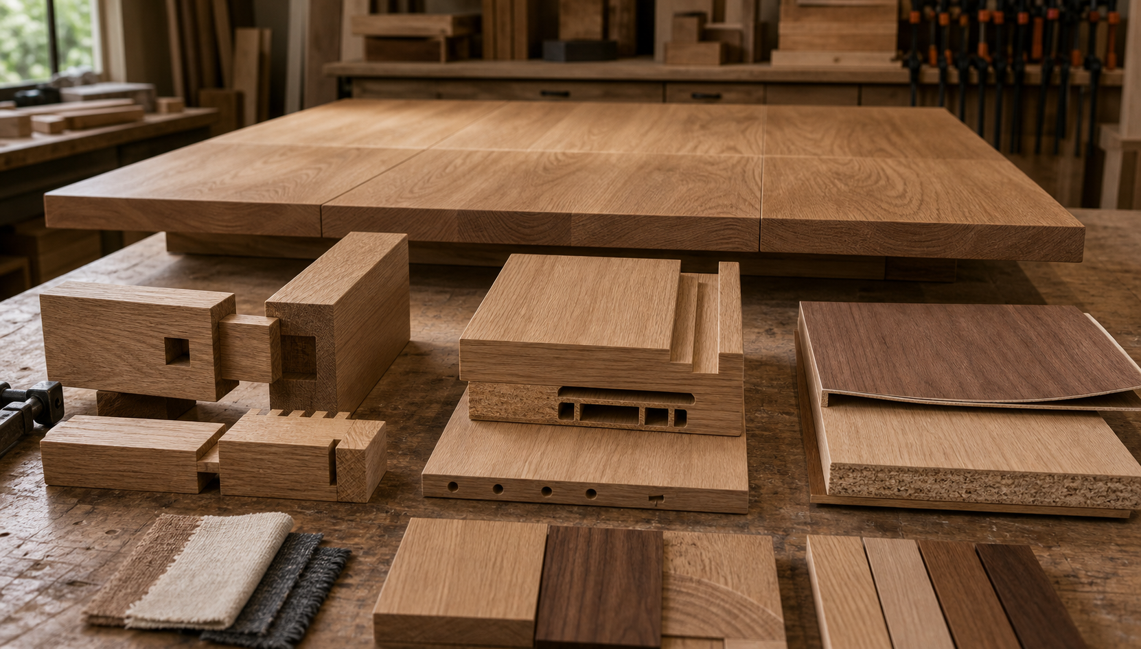 Editorial furniture-planning image for handmade dining table