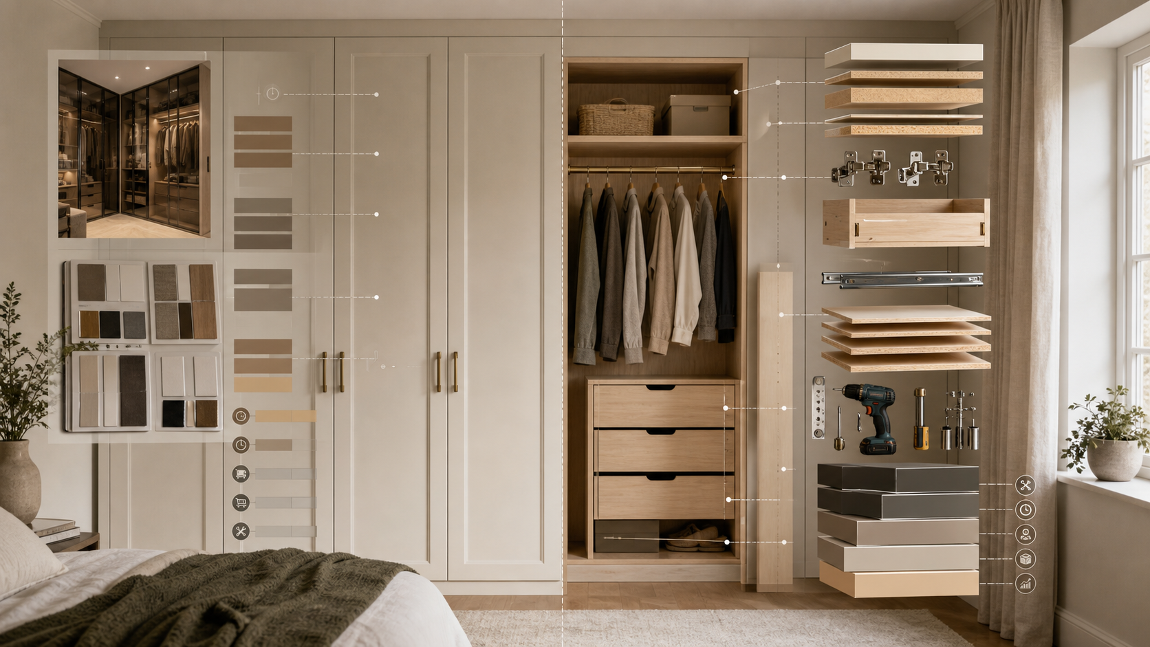 Editorial furniture-planning image for sharps wardrobes cost