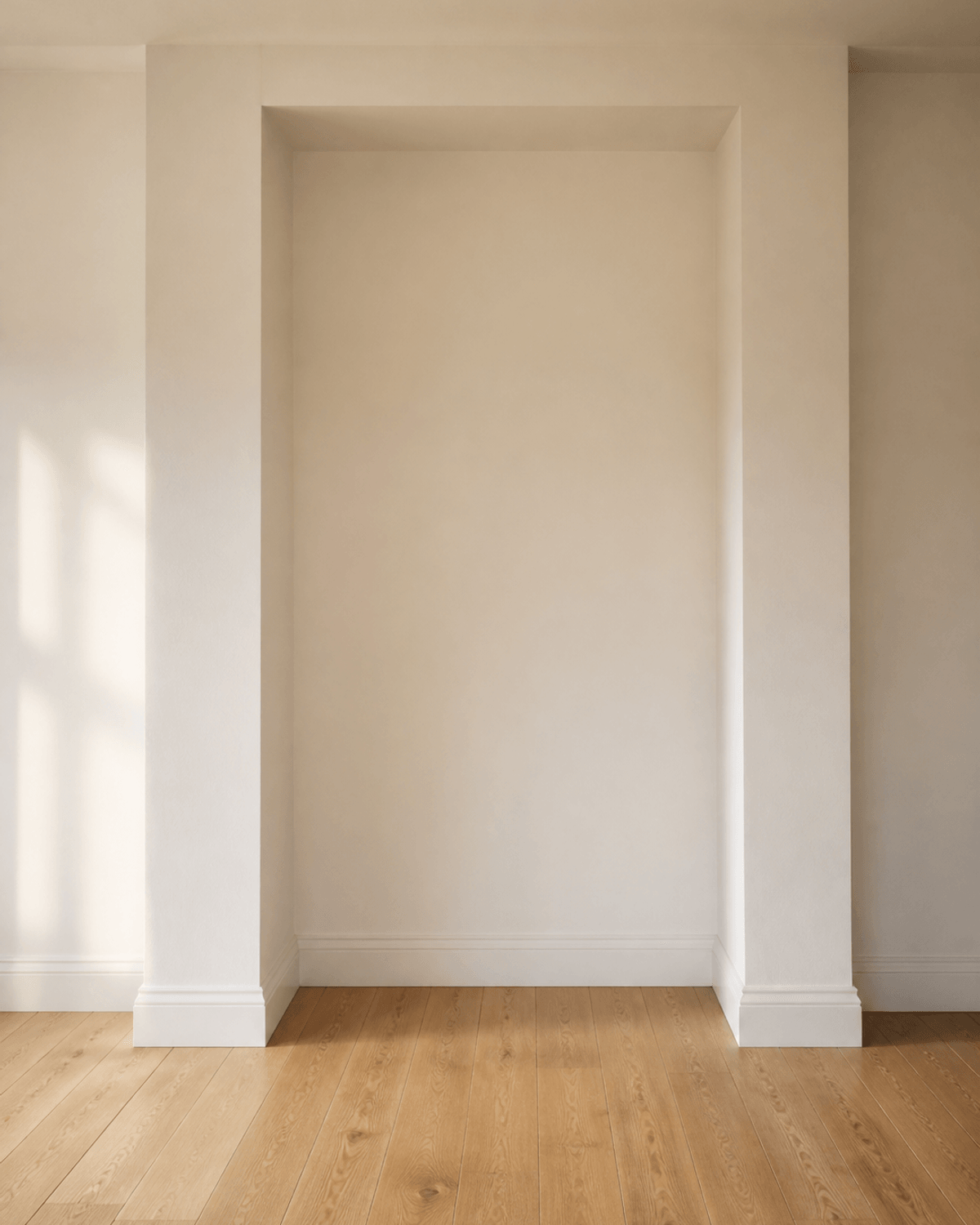 The space before: Catalog bookcases are 80 cm. Your alcove is 1.14 m. Both numbers are useless to each other.